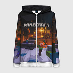 Толстовка на молнии женская MINECRAFT, цвет: 3D-белый