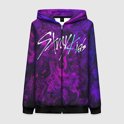 Женская толстовка на молнии Stray Kids / 3D-Черный – фото 1
