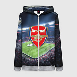 Толстовка на молнии женская FC Arsenal, цвет: 3D-меланж