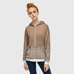 Толстовка на молнии женская Всадники, цвет: 3D-белый — фото 2