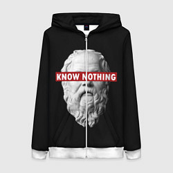 Толстовка на молнии женская Ничего Не Знаю, цвет: 3D-белый