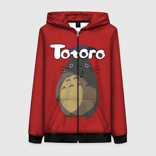 Женская толстовка на молнии Totoro / 3D-Черный – фото 1