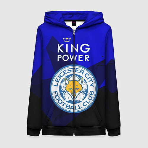 Женская толстовка на молнии Leicester City / 3D-Черный – фото 1