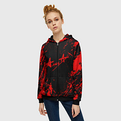 Толстовка на молнии женская АлисА, цвет: 3D-черный — фото 2