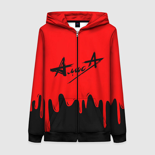 Женская толстовка на молнии АлисА / 3D-Черный – фото 1