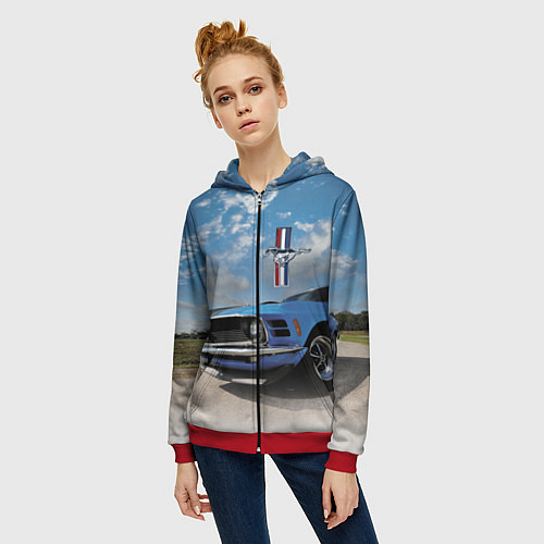 Женская толстовка на молнии Mustang / 3D-Красный – фото 3