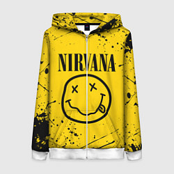 Толстовка на молнии женская NIRVANA, цвет: 3D-белый