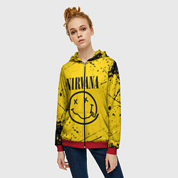 Толстовка на молнии женская NIRVANA, цвет: 3D-красный — фото 2