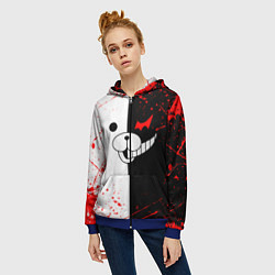 Толстовка на молнии женская MONOKUMA, цвет: 3D-синий — фото 2