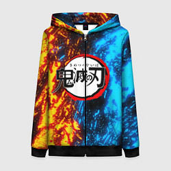 Толстовка на молнии женская KIMETSU NO YAIBA, цвет: 3D-черный