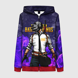 Толстовка на молнии женская PUBG, цвет: 3D-красный