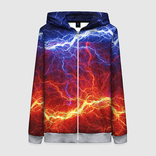 Женская толстовка на молнии Лёд и огонь / 3D-Меланж – фото 1