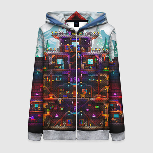 Женская толстовка на молнии Terraria / 3D-Меланж – фото 1