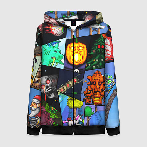 Женская толстовка на молнии Terraria allpic / 3D-Черный – фото 1