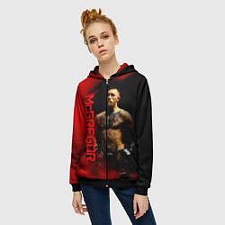 Толстовка на молнии женская Конор МакГрегор, цвет: 3D-черный — фото 2