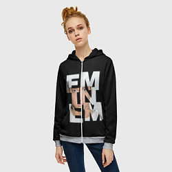 Толстовка на молнии женская Eminem, цвет: 3D-меланж — фото 2