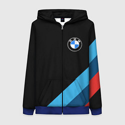 Толстовка на молнии женская BMW, цвет: 3D-синий
