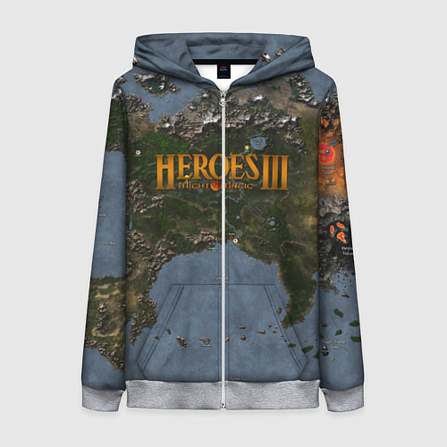 Женская толстовка на молнии ГЕРОИ 3 / 3D-Меланж – фото 1