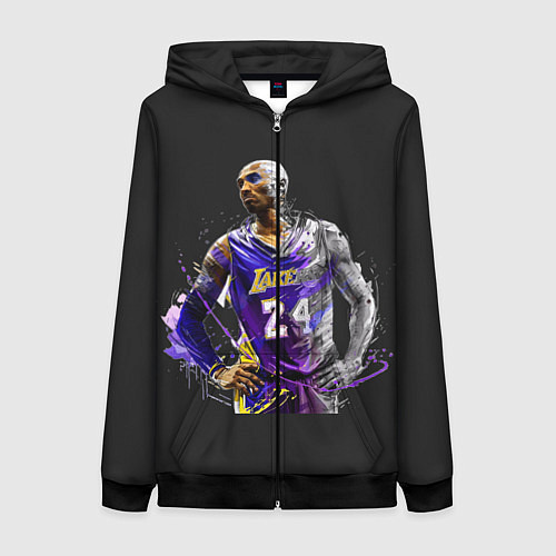 Женская толстовка на молнии Kobe Bryant / 3D-Черный – фото 1