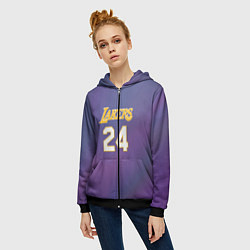 Толстовка на молнии женская Los Angeles Lakers Kobe Brya, цвет: 3D-черный — фото 2