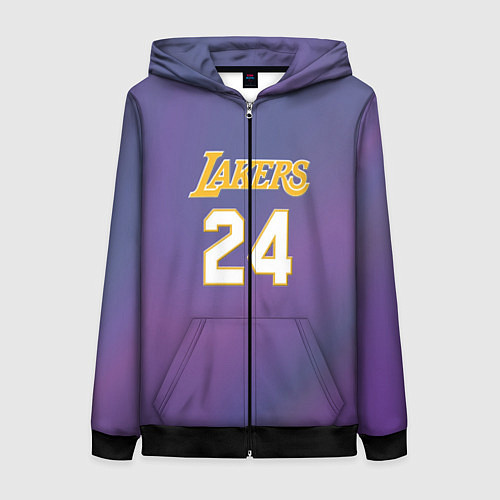 Женская толстовка на молнии Los Angeles Lakers Kobe Brya / 3D-Черный – фото 1