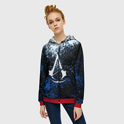 Толстовка на молнии женская ASSASSINS CREED, цвет: 3D-красный — фото 2
