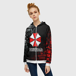 Толстовка на молнии женская RESIDENT EVIL UMBRELLA CORP, цвет: 3D-белый — фото 2