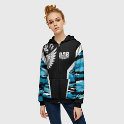 Толстовка на молнии женская Камуфляж ВДВ, цвет: 3D-черный — фото 2