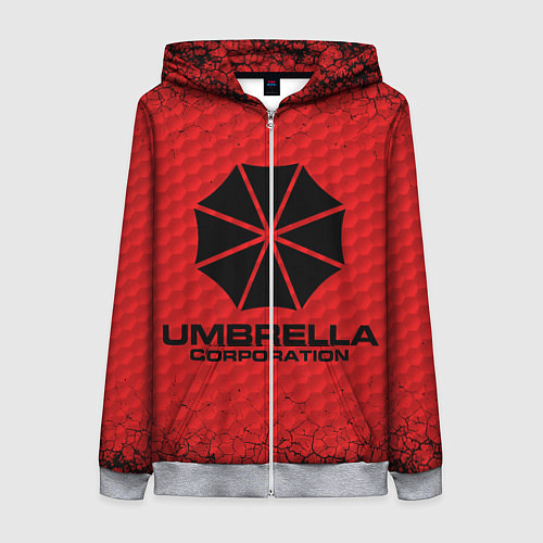 Женская толстовка на молнии Umbrella Corporation / 3D-Меланж – фото 1