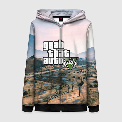 Женская толстовка на молнии Grand Theft Auto 5 / 3D-Черный – фото 1