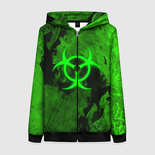 Женская толстовка на молнии BIOHAZARD / 3D-Черный – фото 1