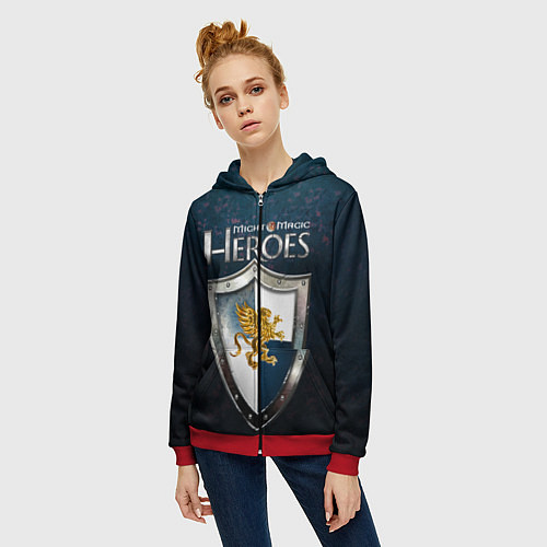 Женская толстовка на молнии Heroes of Might and Magic / 3D-Красный – фото 3