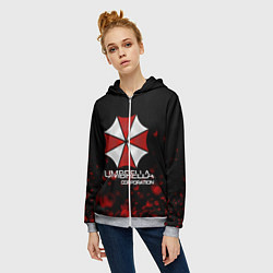 Толстовка на молнии женская UMBRELLA CORP, цвет: 3D-меланж — фото 2