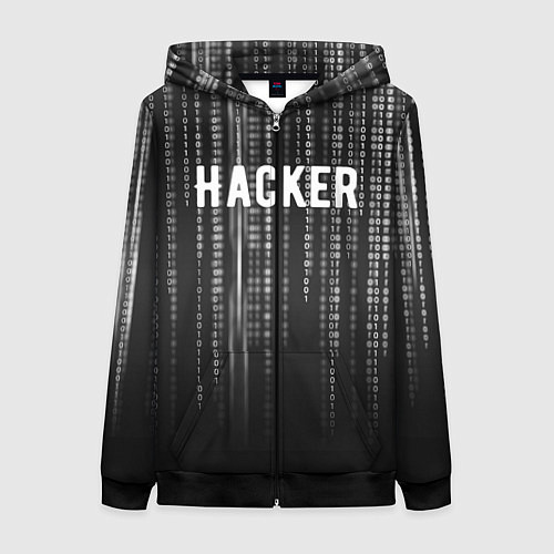 Женская толстовка на молнии Hacker / 3D-Черный – фото 1