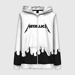 Толстовка на молнии женская METALLICA, цвет: 3D-белый