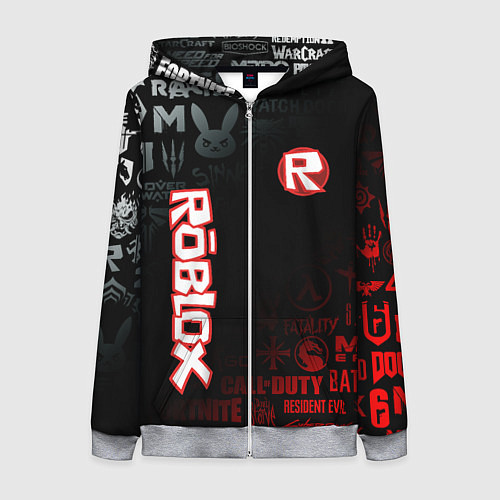 Женская толстовка на молнии ROBLOX / 3D-Меланж – фото 1