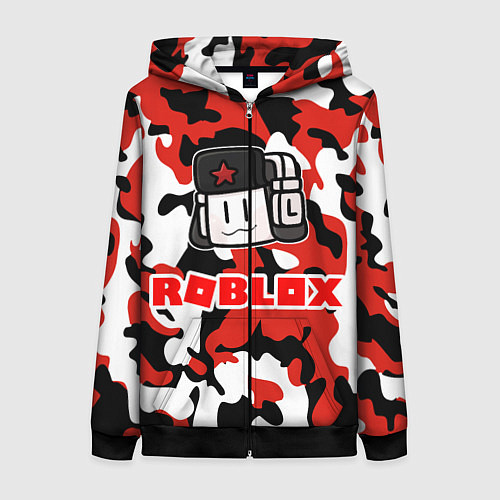 Женская толстовка на молнии ROBLOX / 3D-Черный – фото 1