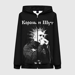 Толстовка на молнии женская Король и Шут Анархия спина, цвет: 3D-черный