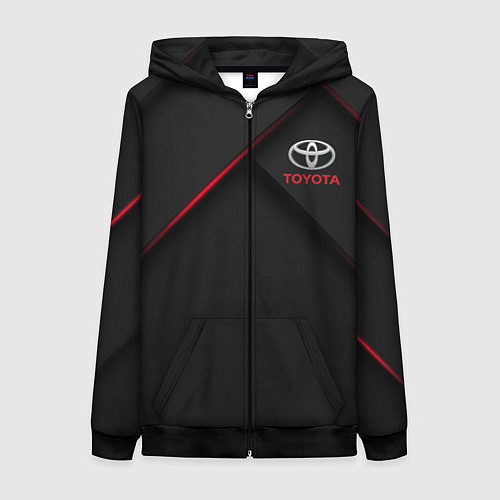 Женская толстовка на молнии TOYOTA / 3D-Черный – фото 1