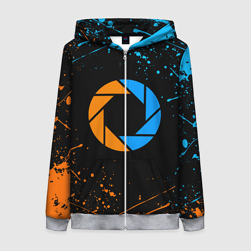 Женская толстовка на молнии PORTAL / 3D-Меланж – фото 1