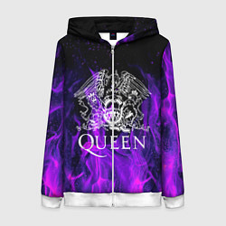 Толстовка на молнии женская QUEEN, цвет: 3D-белый