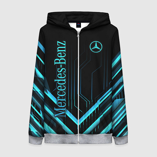 Женская толстовка на молнии Mercedes-Benz / 3D-Меланж – фото 1