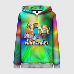 Толстовка на молнии женская MINECRAFT, цвет: 3D-меланж