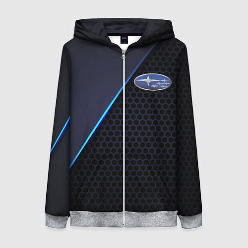 Женская толстовка на молнии SUBARU / 3D-Меланж – фото 1