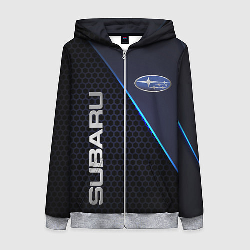 Женская толстовка на молнии SUBARU / 3D-Меланж – фото 1