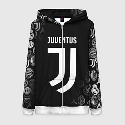 Толстовка на молнии женская JUVENTUS, цвет: 3D-белый