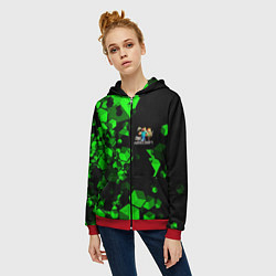 Толстовка на молнии женская MINECRAFT, цвет: 3D-красный — фото 2