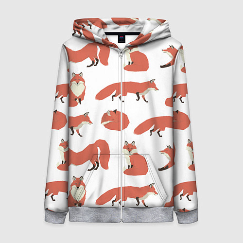 Женская толстовка на молнии Лисий хвост / 3D-Меланж – фото 1