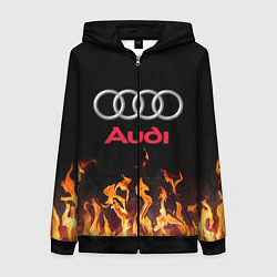 Толстовка на молнии женская AUDI, цвет: 3D-черный
