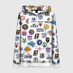 Женская толстовка на молнии NBA Pattern